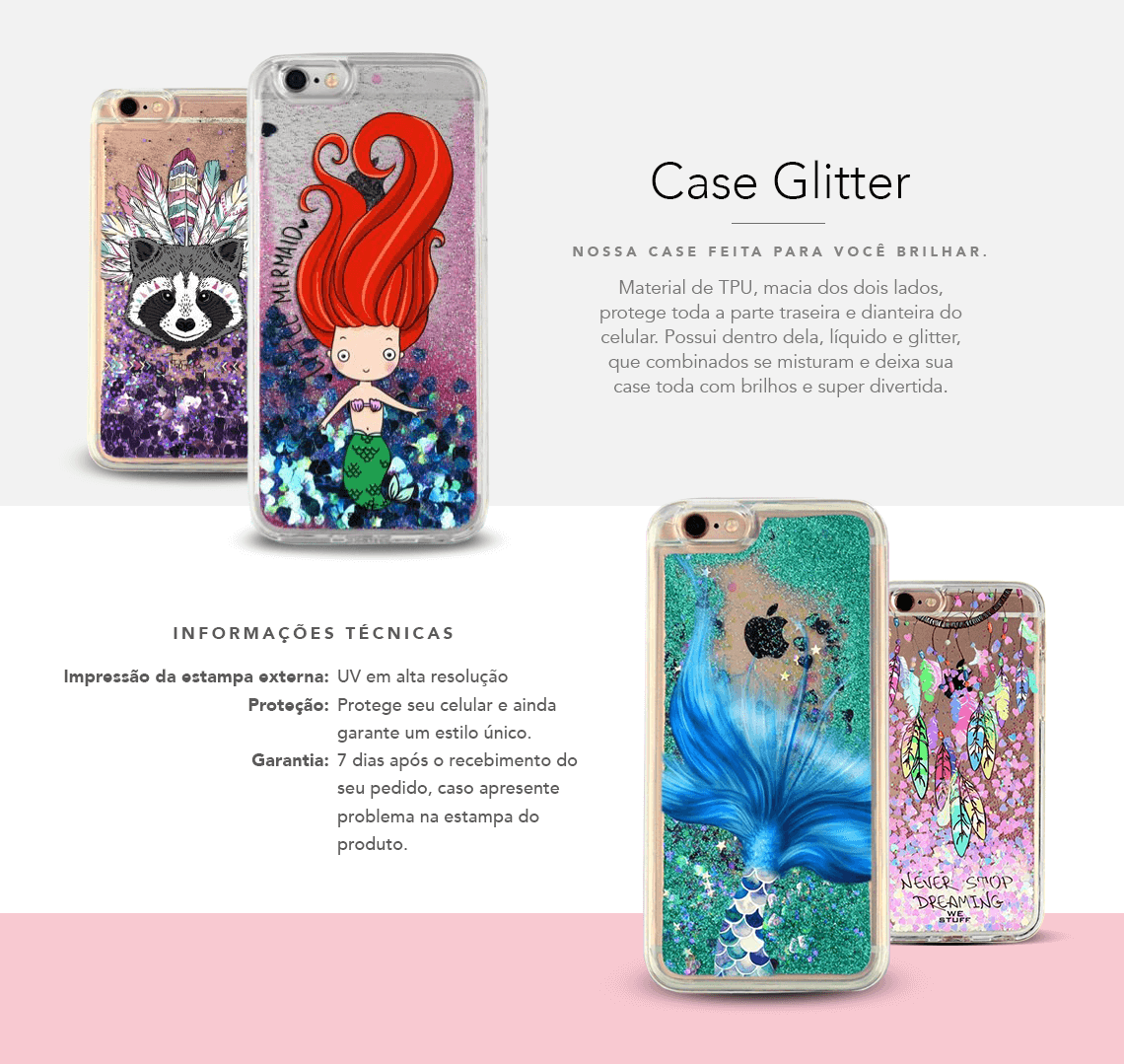 Imagina ter várias capas de celular e uma mais linda que a outra. E se puder ter uma capinha com glitter e elefantes. Ainda melhor né? Confira.